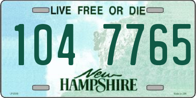 NH license plate 1047765