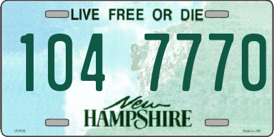 NH license plate 1047770