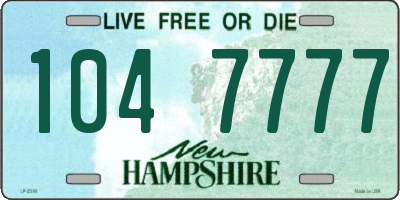 NH license plate 1047777