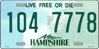 NH license plate 1047778