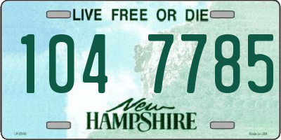 NH license plate 1047785