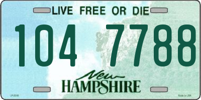 NH license plate 1047788