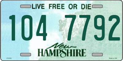 NH license plate 1047792