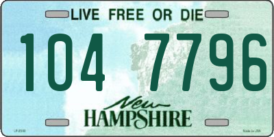 NH license plate 1047796