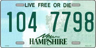 NH license plate 1047798