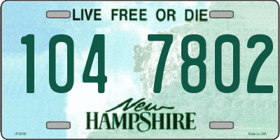 NH license plate 1047802
