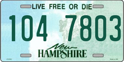 NH license plate 1047803