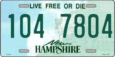 NH license plate 1047804
