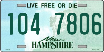 NH license plate 1047806