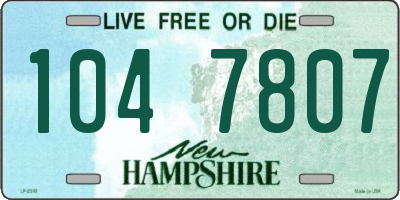 NH license plate 1047807