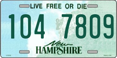 NH license plate 1047809