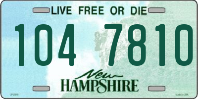 NH license plate 1047810