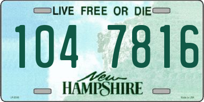 NH license plate 1047816