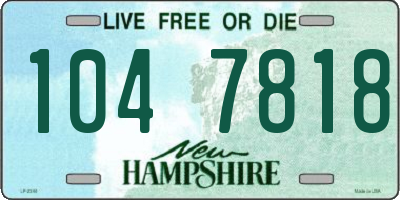 NH license plate 1047818