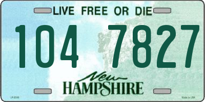 NH license plate 1047827