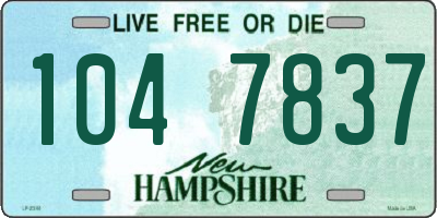 NH license plate 1047837