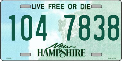 NH license plate 1047838