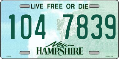 NH license plate 1047839