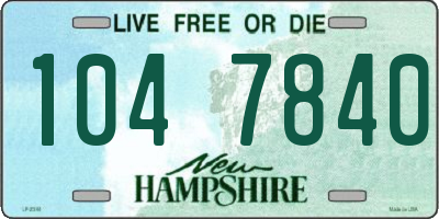 NH license plate 1047840