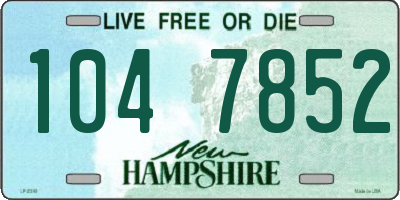 NH license plate 1047852