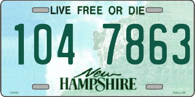 NH license plate 1047863