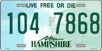 NH license plate 1047868
