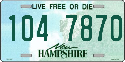 NH license plate 1047870