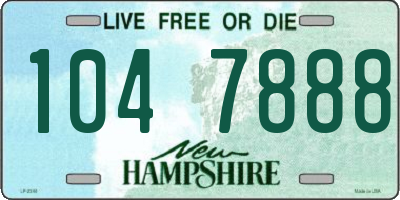 NH license plate 1047888