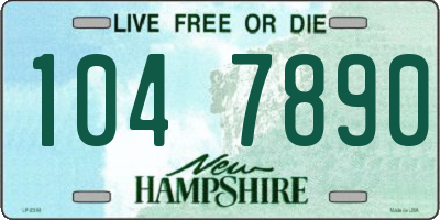 NH license plate 1047890