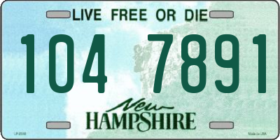 NH license plate 1047891