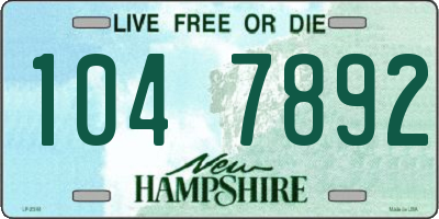 NH license plate 1047892