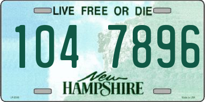 NH license plate 1047896