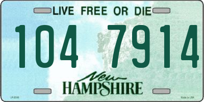 NH license plate 1047914