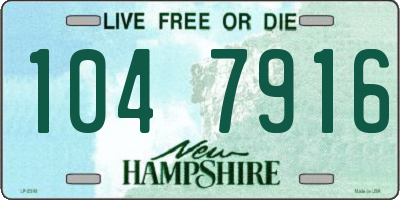 NH license plate 1047916