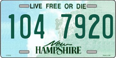NH license plate 1047920
