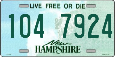 NH license plate 1047924