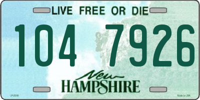 NH license plate 1047926