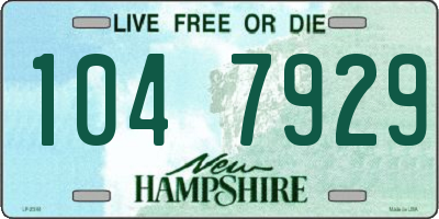 NH license plate 1047929