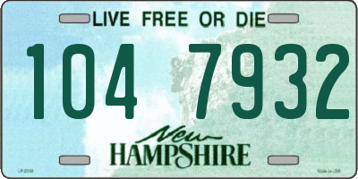 NH license plate 1047932