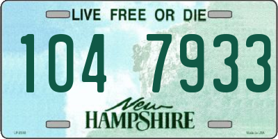 NH license plate 1047933