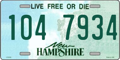 NH license plate 1047934
