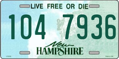 NH license plate 1047936