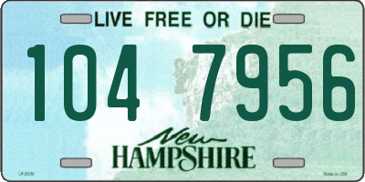 NH license plate 1047956