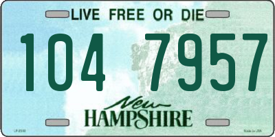 NH license plate 1047957