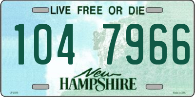 NH license plate 1047966