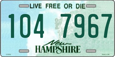 NH license plate 1047967