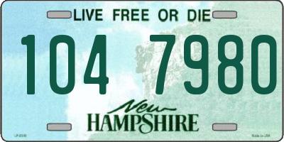 NH license plate 1047980