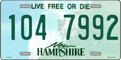 NH license plate 1047992