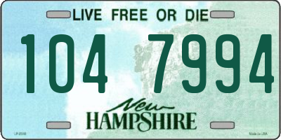 NH license plate 1047994