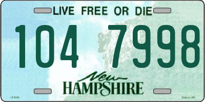 NH license plate 1047998